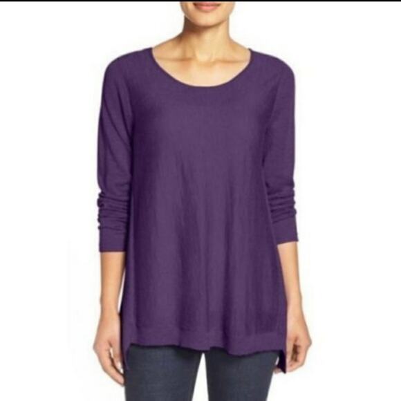 Eileen Fisher Wool Long Sleeve Top Purple Small - Picture 1 of 5